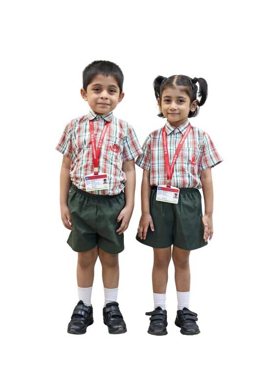 Pre-Primary students in summer uniform
