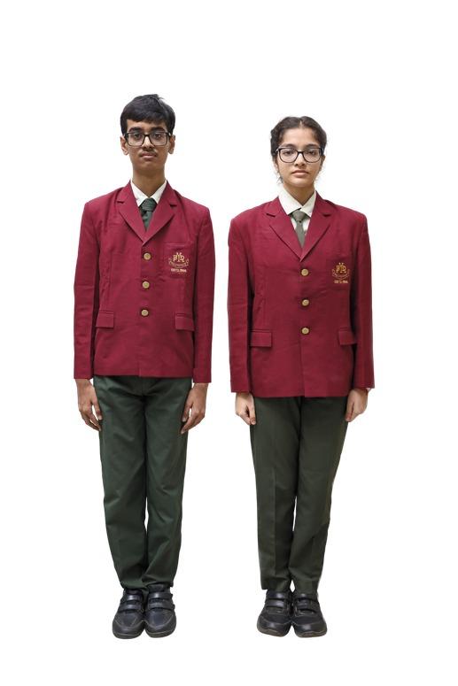 Secondary students in winter uniform