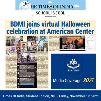 BDMI Times of India Press coverage 12 Nov 2021