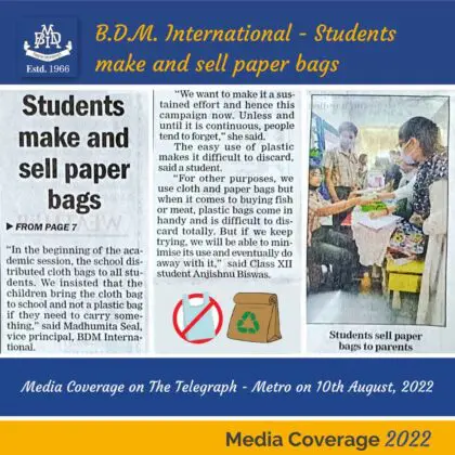 BDMI Media Coverage on The Telegraph Metro on 10th August 2022 Two