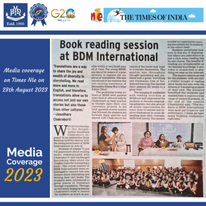 BDMI Media coverage Times Nie 28 Aug 2023 Pic One