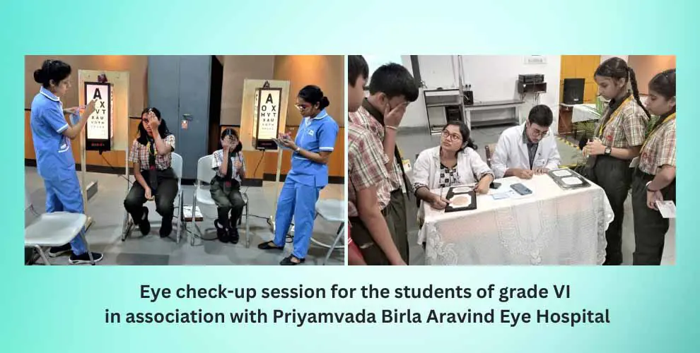 Eye check up session for the students of grade VI