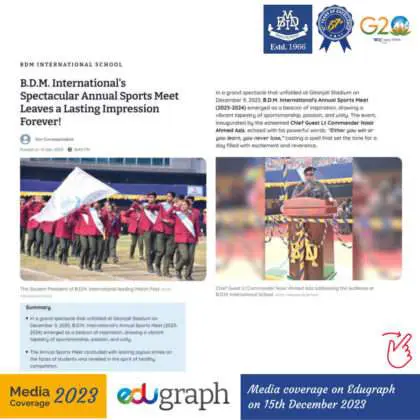 Media Coverage on Edugraph on 15th December 2023 Pic One