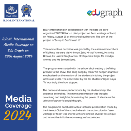 Media Coverage on Edu Graph on 29th August 2024.
