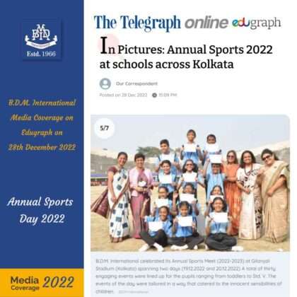 Media coverage Edugraph on 28th December 2022 Pic Two