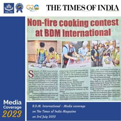 Media coverage on The Times of India Magazine 3rd July 2023 Pic One