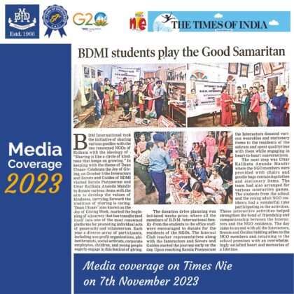 Media Coverage on Times NIE on 7th November 2023