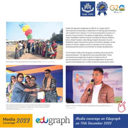 Media Coverage on Edugraph on 15th December 2023 Pic Two